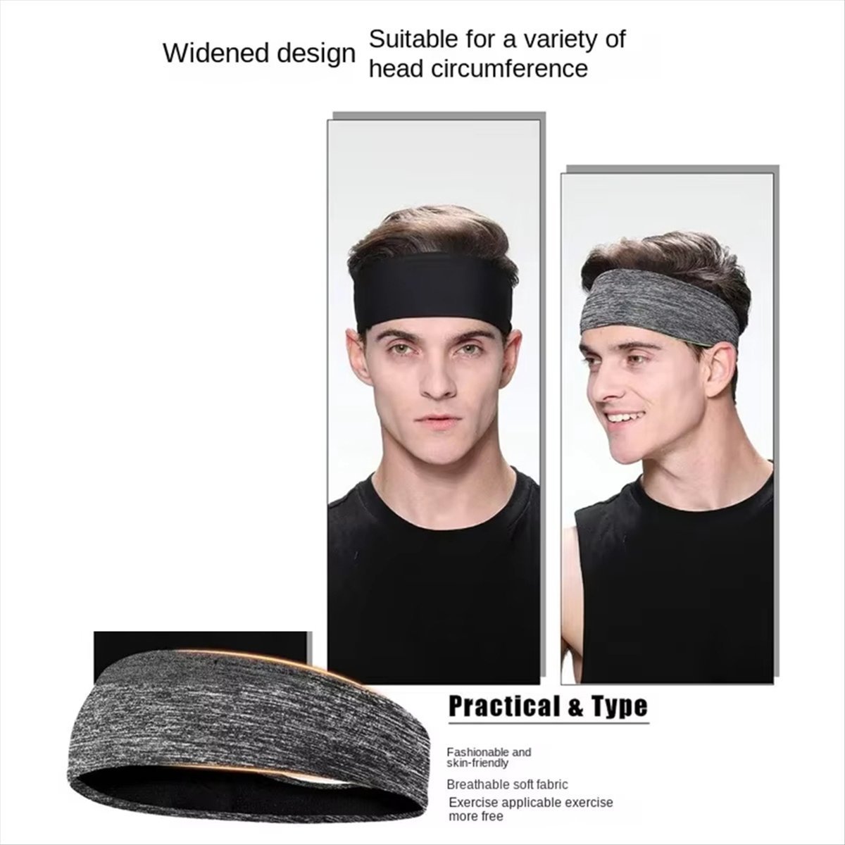 Hair Band Elastic - ABST Zweetband voor heren Dames Elastische