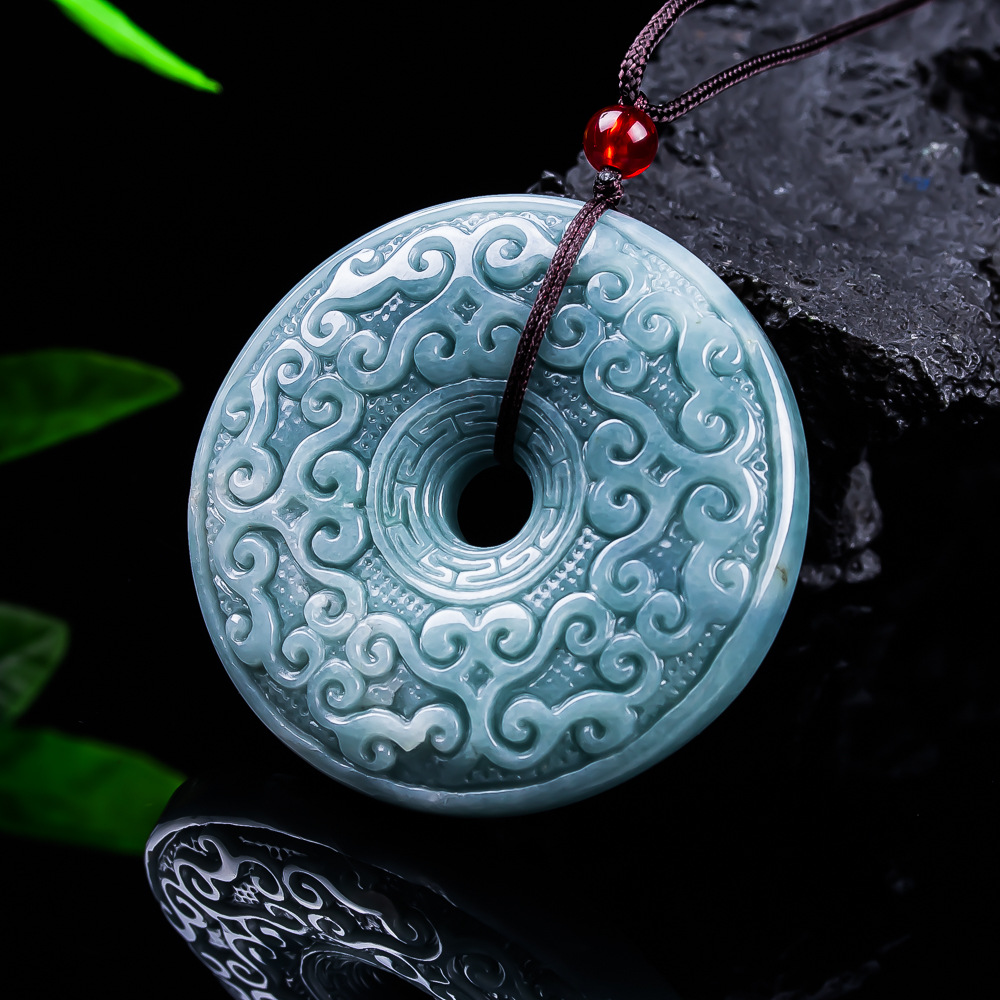 Women Accessories Jewelry - Natuurlijke Birmese Jadeïet Bloem Hanger Ketting