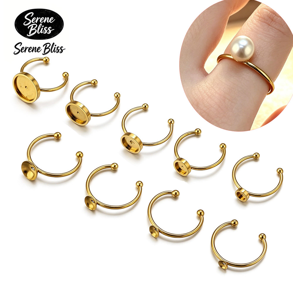 Ring Set Adjustable - 10 stuks roestvrijstalen ronde verstelbare open