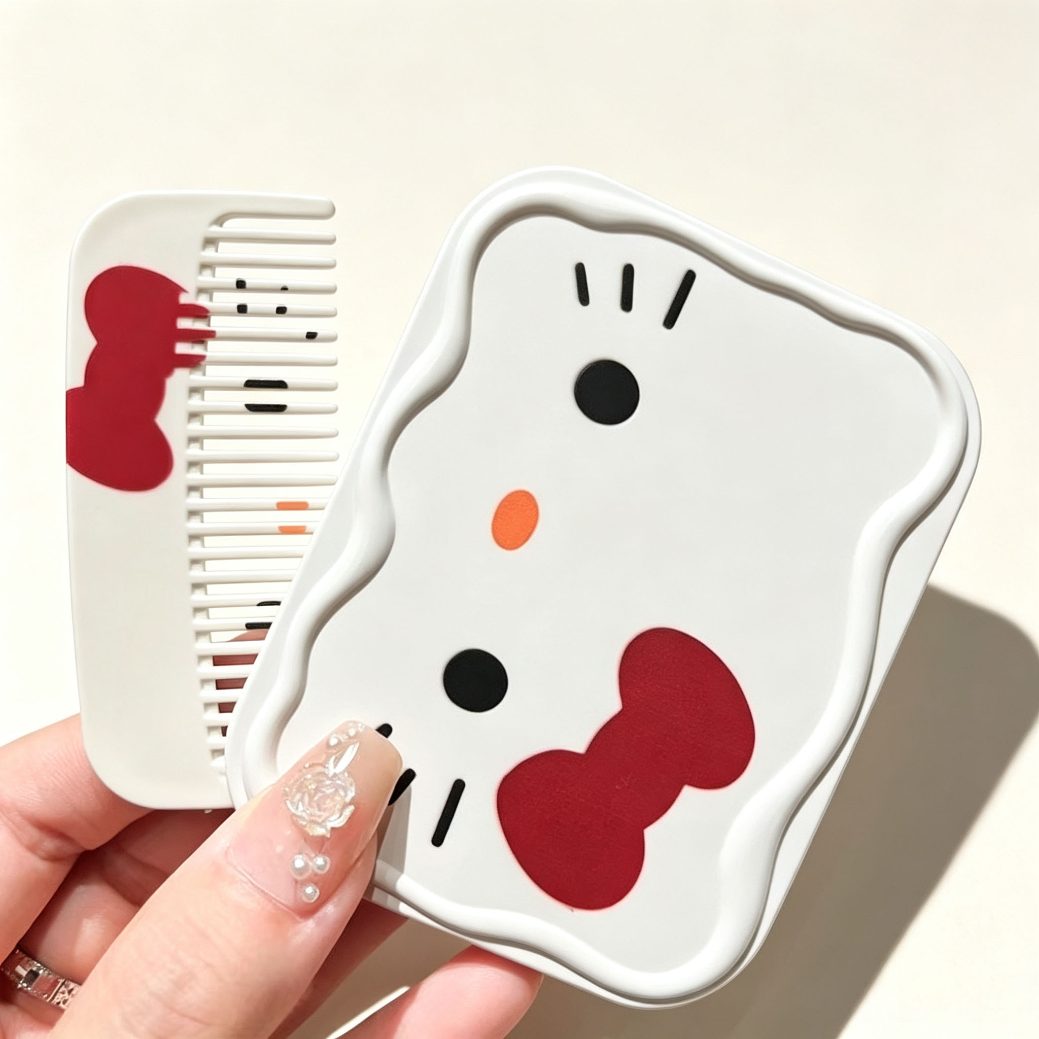 Women'S Vanity Accessories - Hello Kitty opvouwbare spiegelkamset Wave Shell