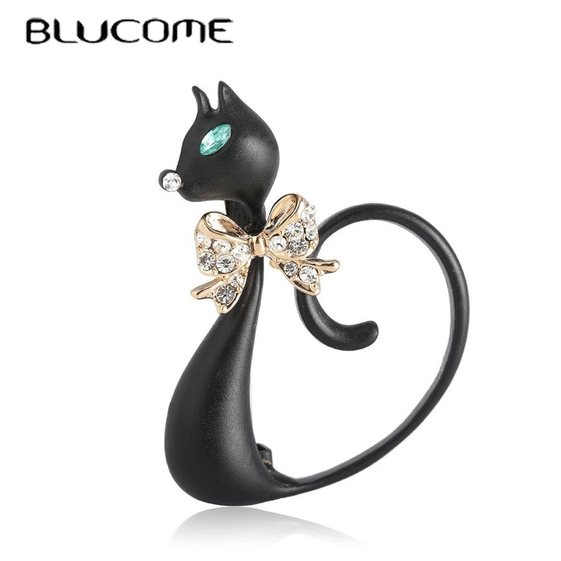 Women Jewelry Accessories For Black Dress - Blucome Schattige Dieren Zwarte Kat Vorm