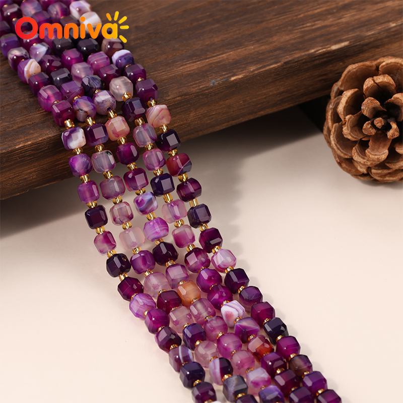 Women Accessories In Wholesale - Paarse lijn agaat steen natuurlijke handgemaakte