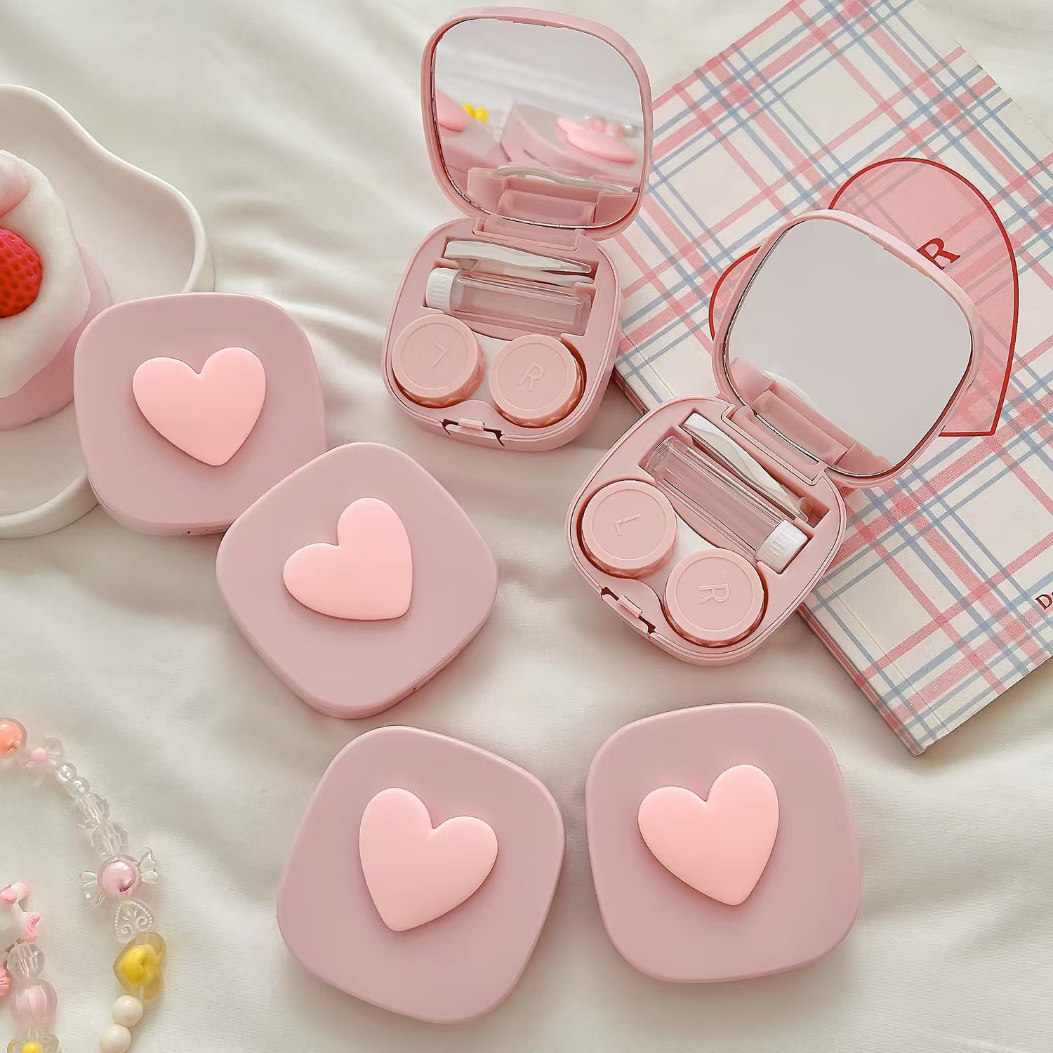 Women Accessories List - Hart Contactlensdoosje met Spiegel Mini Mooie
