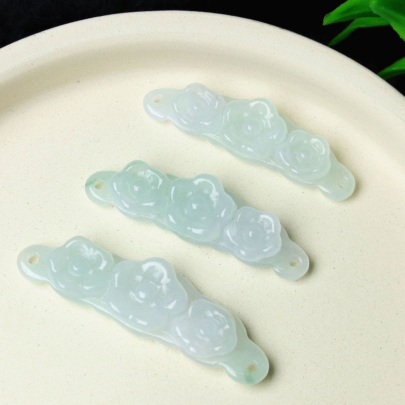 Women Accessories To Gift - 1pc Natuurlijke Jadeïet Smaragd Bloem Handkaart
