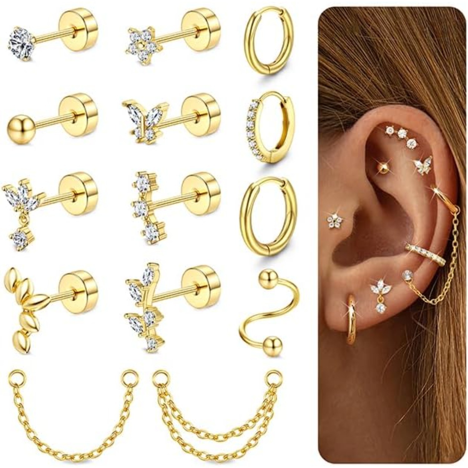 Women Accessories Jewelry - Bobisty Kraakbeen Oorbellen voor Vrouwen 14K