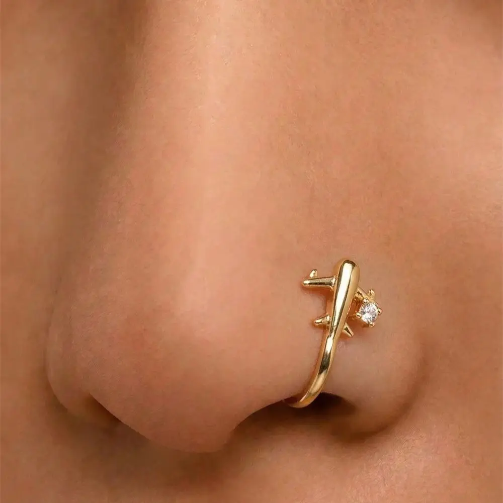 Women Accessories Sale - 1PC Vliegtuigontwerp Geen piercing neusclip Dagelijks