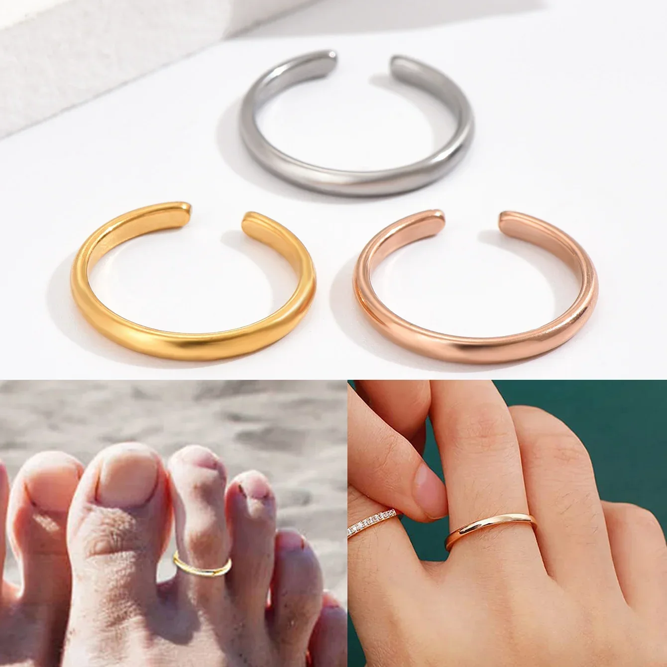 Ring Set Adjustable - 1PC Teenringen voor Vrouwen Verstelbare Roestvrij