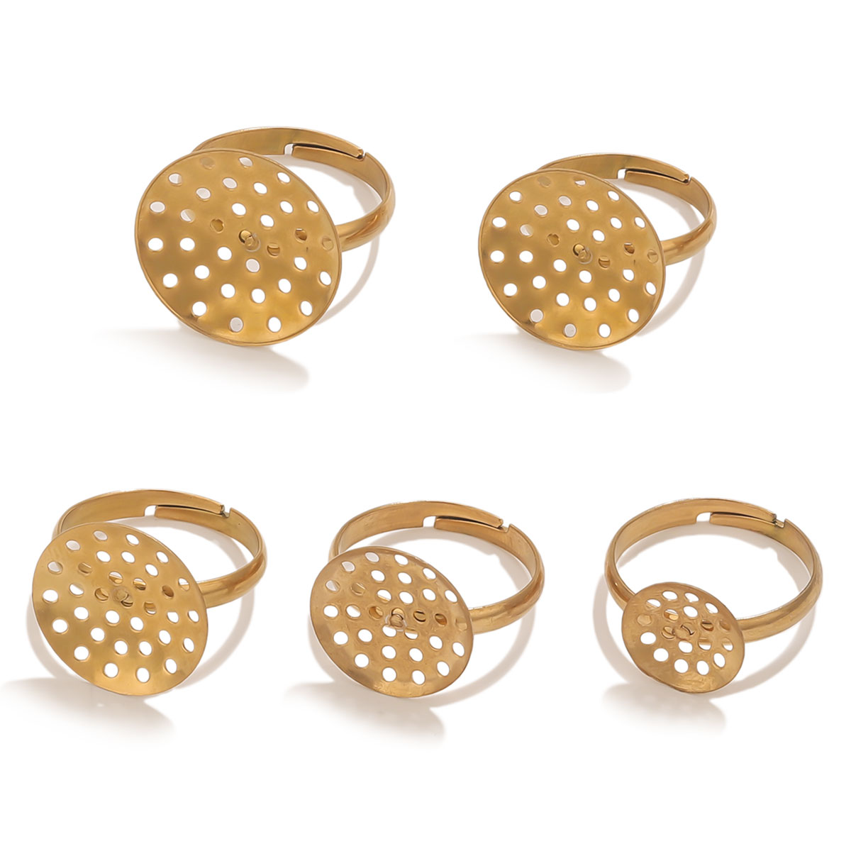 Ring Set Adjustable - 10 stks/partij Rvs Ring Basis Verstelbare