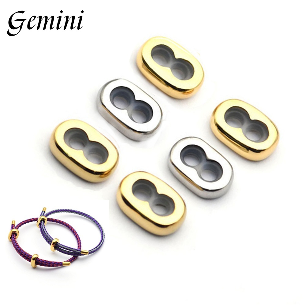 Ring Set Adjustable - 10 sets roestvrijstalen dubbele gatverstelling kralen