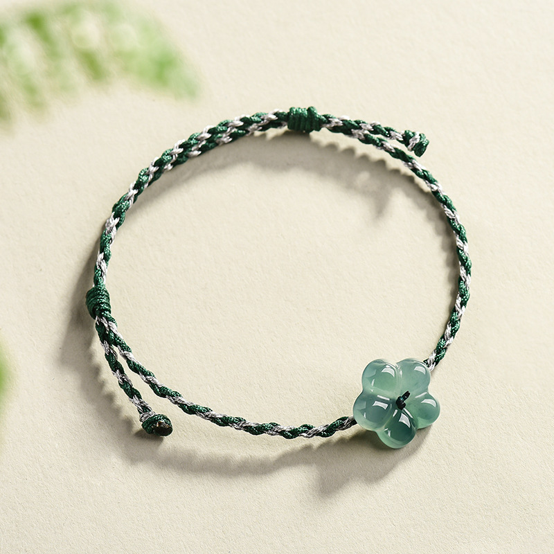 Women Accessories To Gift - Birmese Jadeïet Bloemarmband Natuurlijke Jade Charme