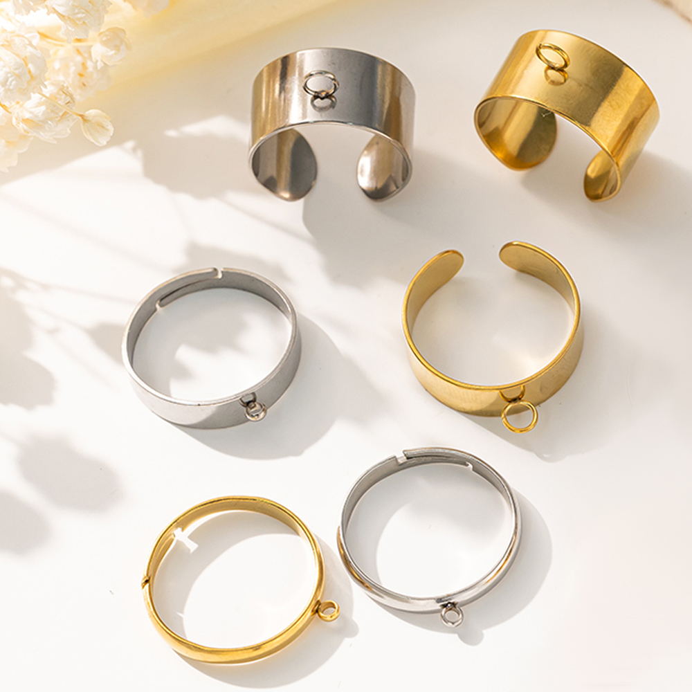 Ring Set Adjustable - 5 stks/partij Rvs Goud Kleur Open