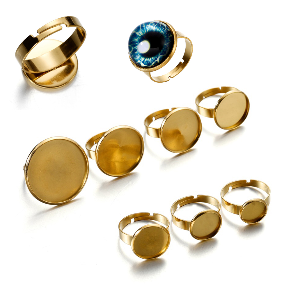 Ring Set Adjustable - 10 stuks roestvrij staal verstelbare blanco