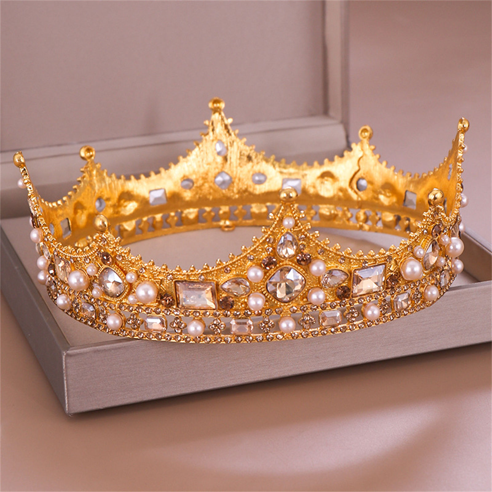 Women'S Hair Accessories Wedding - Legering Kroon Tiara Retro Bruids Strass