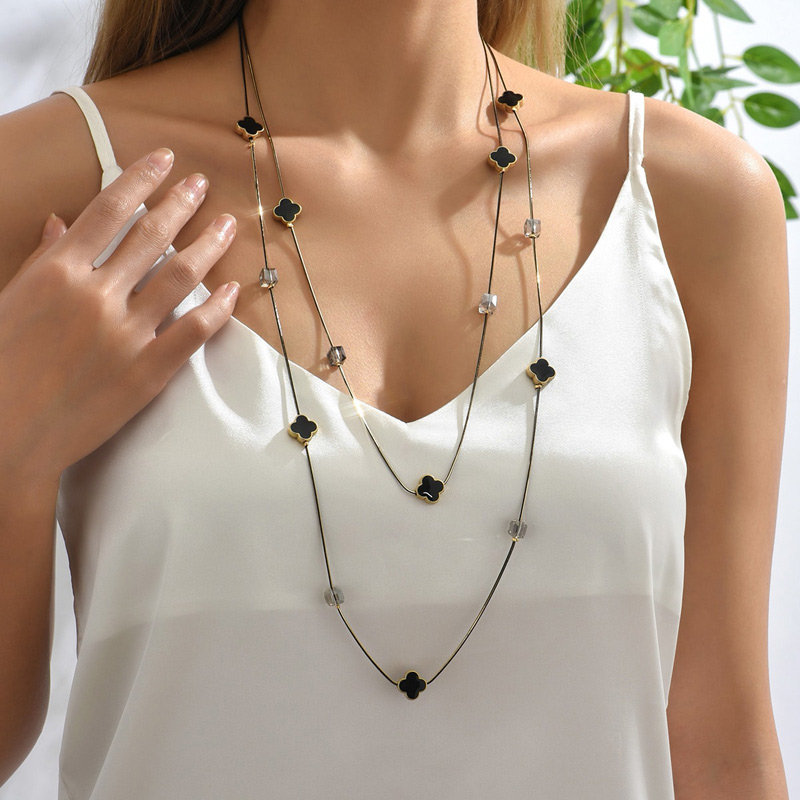 Multi lagen zwarte kralen kett - Women Jewelry Accessories For Black Dress recensie en prijs