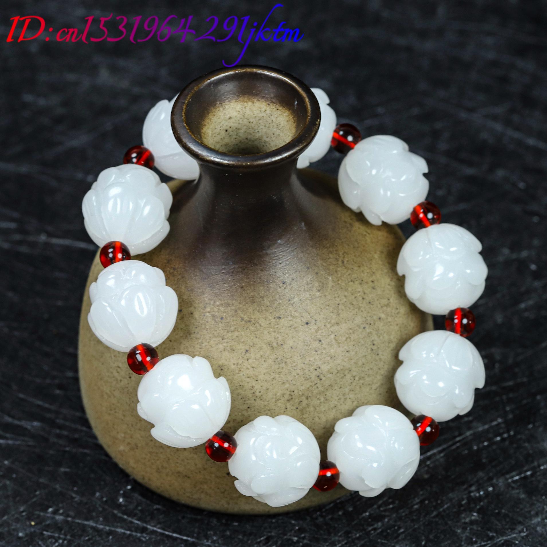 Witte echte jade lotus armband - Women Accessories To Gift recensie en prijs