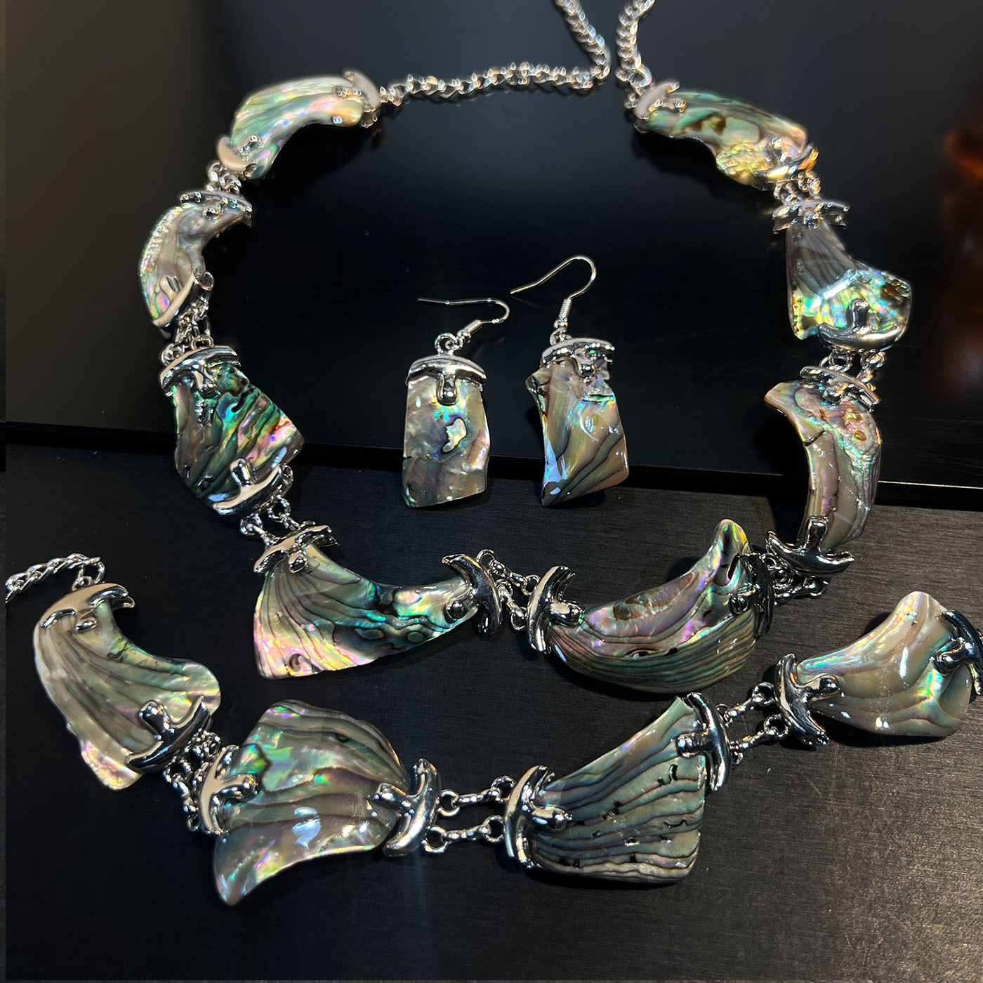 Set Sieraden Abalone wit zwart - Women Jewelry Accessories For Black Dress recensie en prijs