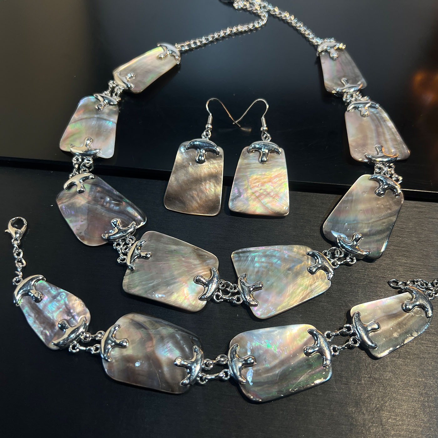 Set Sieraden Abalone wit zwart - Women Jewelry Accessories For Black Dress recensie en prijs