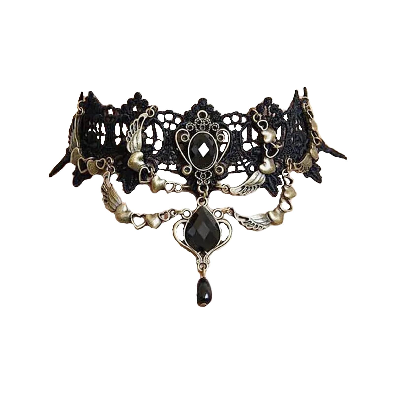 Court Gothic Zwart Kant Tie Ch - Women Jewelry Accessories For Black Dress recensie en prijs