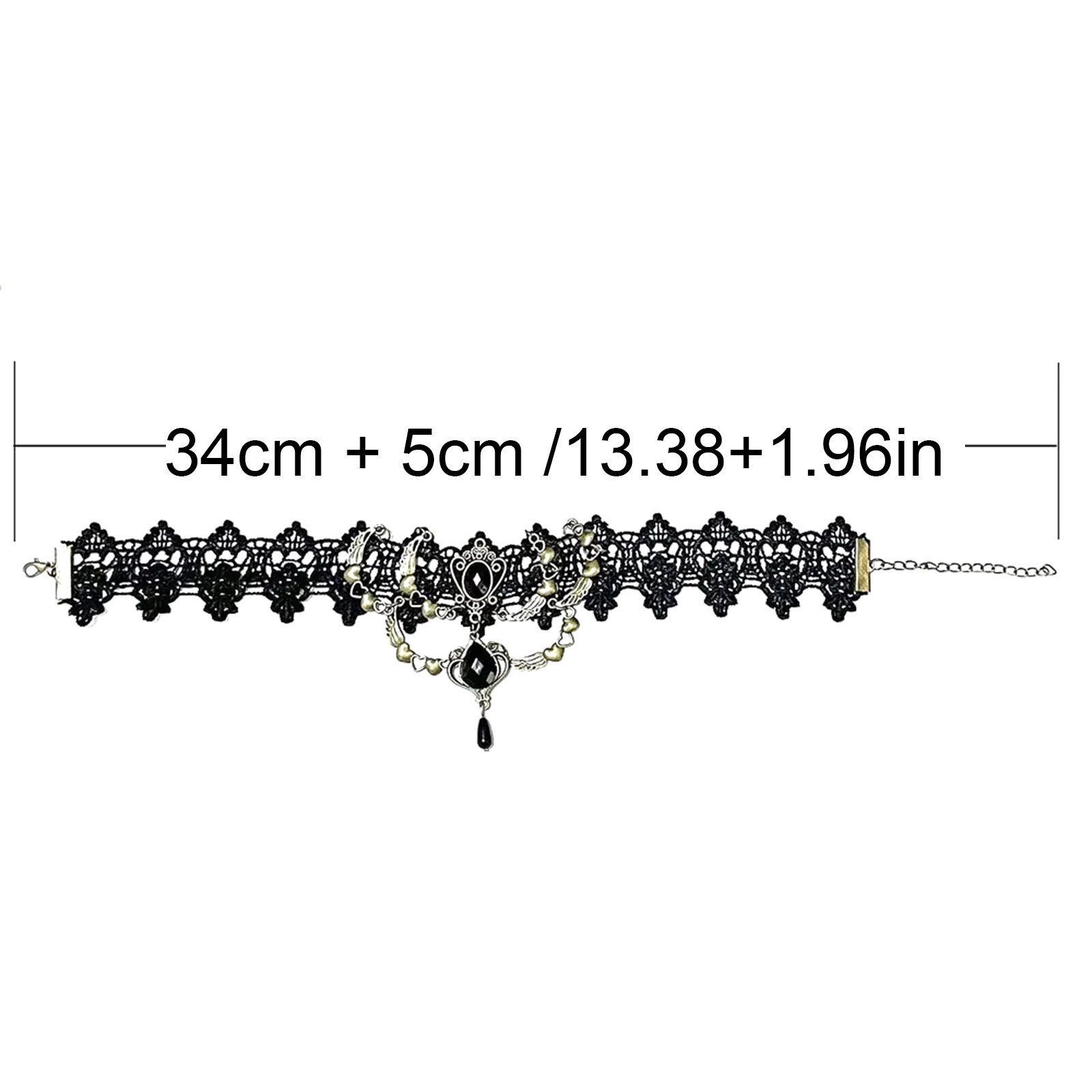 Court Gothic Zwart Kant Tie Ch - Women Jewelry Accessories For Black Dress recensie en prijs